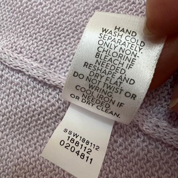 J. Jill Womens Linen Blend Open Cardigan Small Petite Pale Lilac Pastel Long - Picture 7 of 9